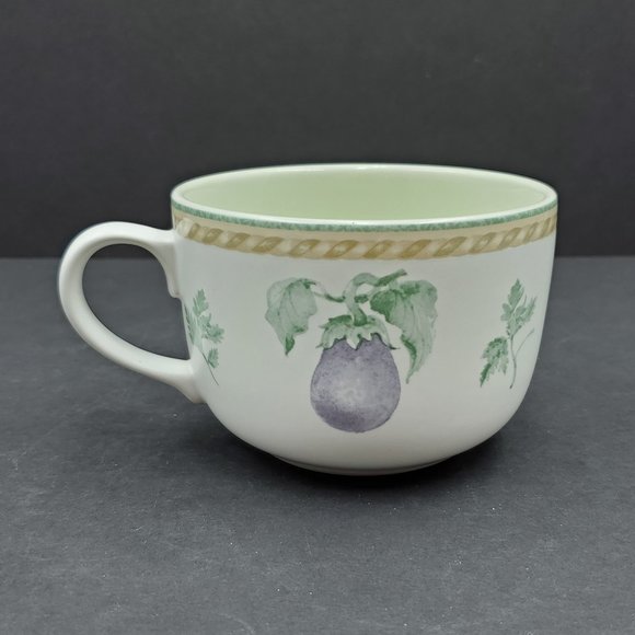 Oneida Julienne Flat Cups Mugs Vegetables Leaves Peppers Eggplant Radishes - Picture 5 of 9